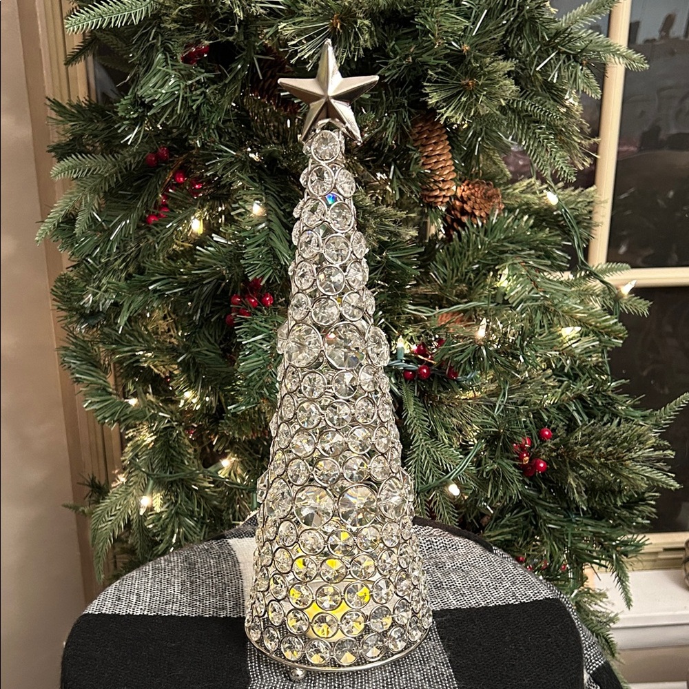 Faux Crystal Silver Metal Christmas Tree Designer
Holiday Decor